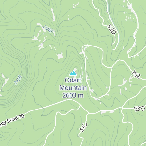 Map of Odart Mountain
