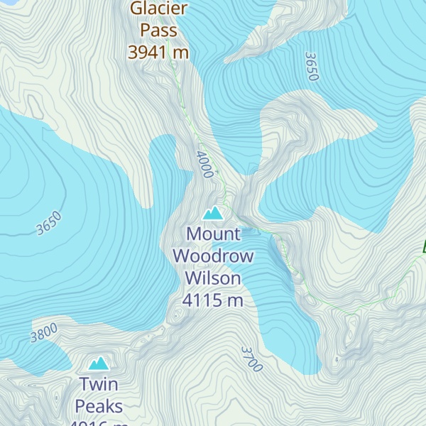 Map of Mount Woodrow Wilson