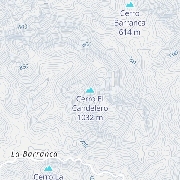 Map of Cerro El Candelero