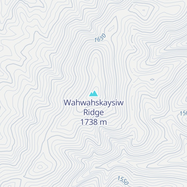 Map of Wahwahskaysiw Ridge