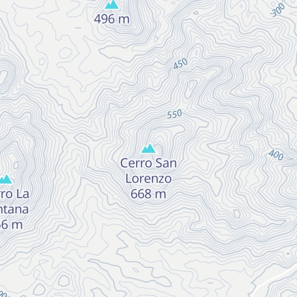 Map of Cerro San Lorenzo