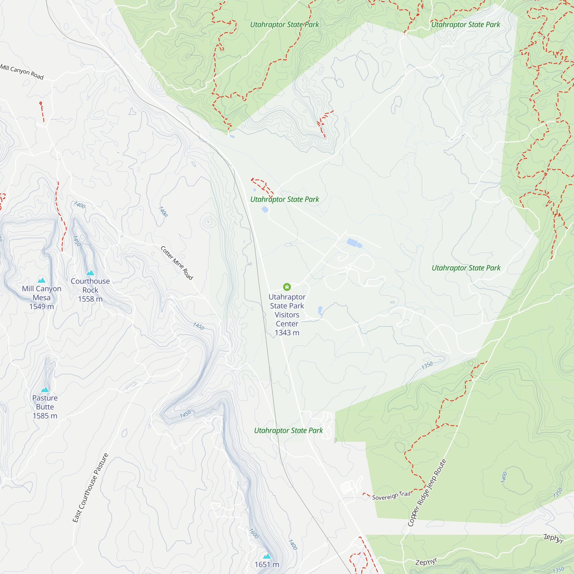 Utahraptor State Park Visitors Center map