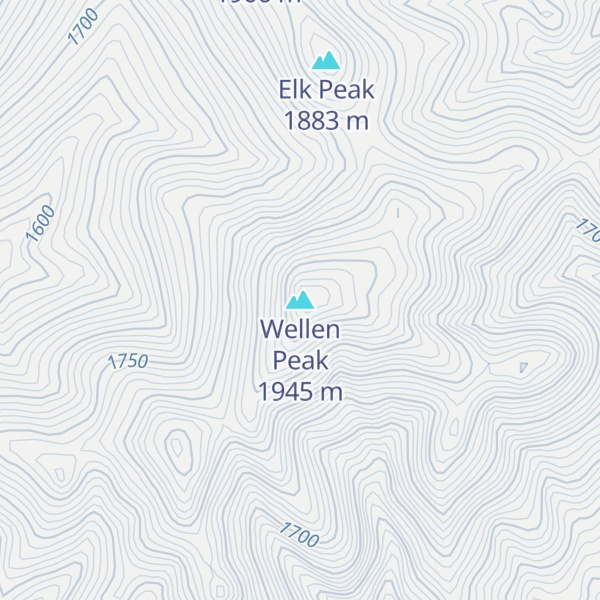 Map of Wellen Peak
