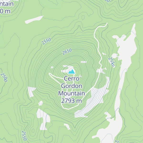 Map of Cerro Gordon Mountain