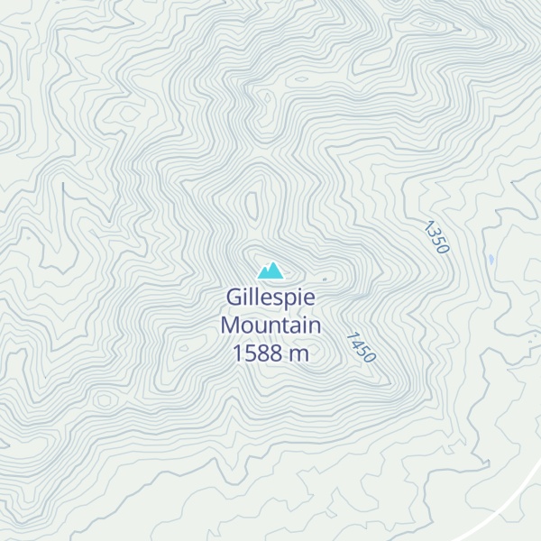 Map of Gillespie Mountain