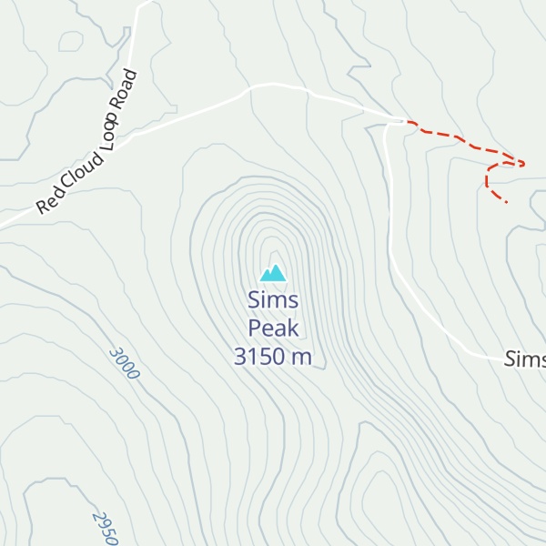 Map of Sims Peak