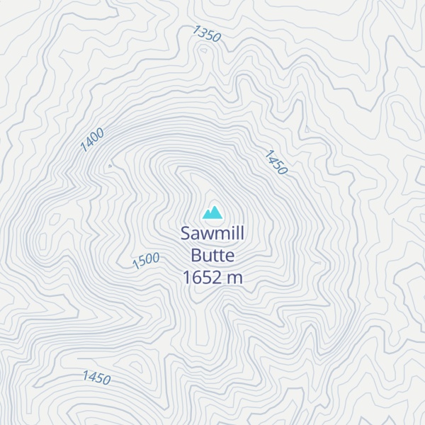 Map of Sawmill Butte