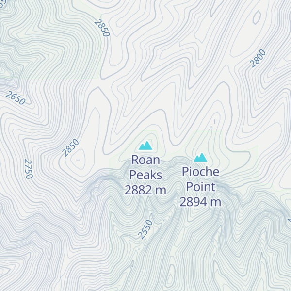 Map of Roan Peaks
