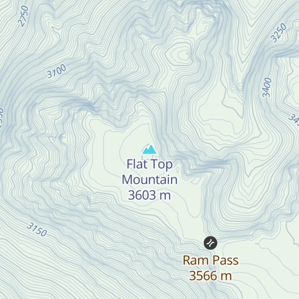 Map of Flat Top Mountain