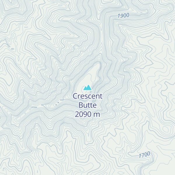Map of Crescent Butte