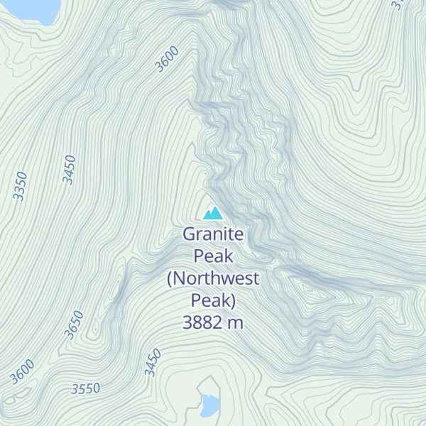 Map of Granite Peak (Northwest Peak)