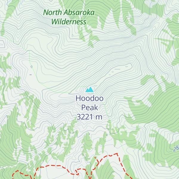 Map of Hoodoo Peak