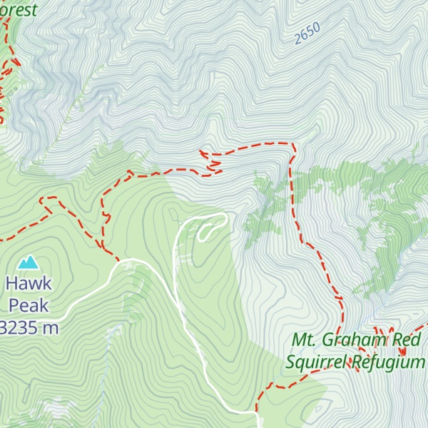 Map of Mount Graham