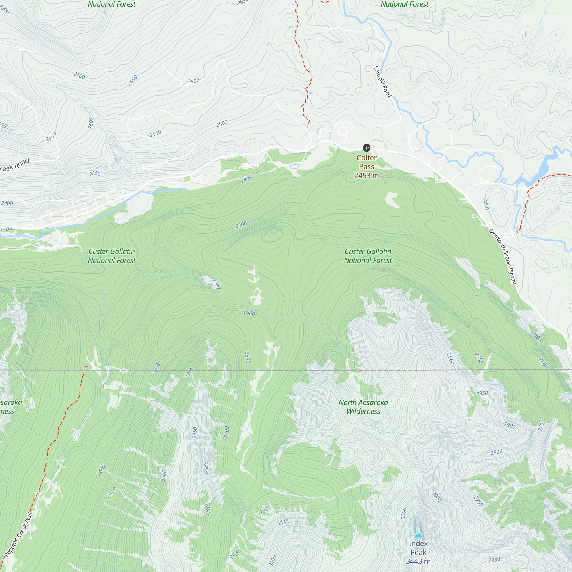 Woody Creek Cabin map