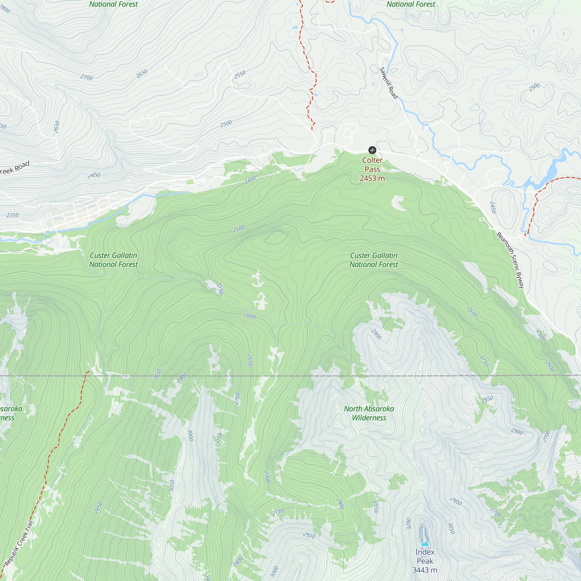 Woody Creek Cabin map