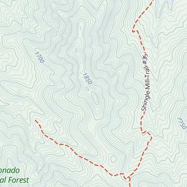 Map of Shingle Mill Mountain