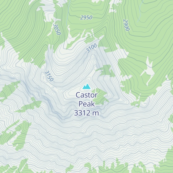 Map of Castor Peak