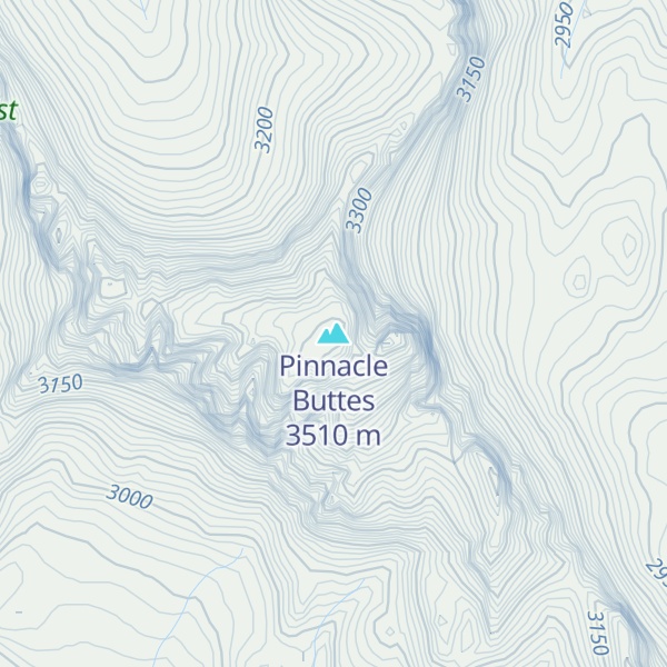 Map of Pinnacle Buttes