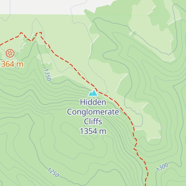 Map of Hidden Conglomerate Cliffs
