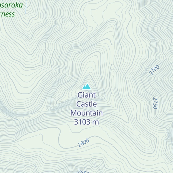 Map of Giant Castle Mountain