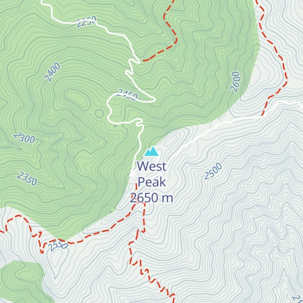 Map of West Peak