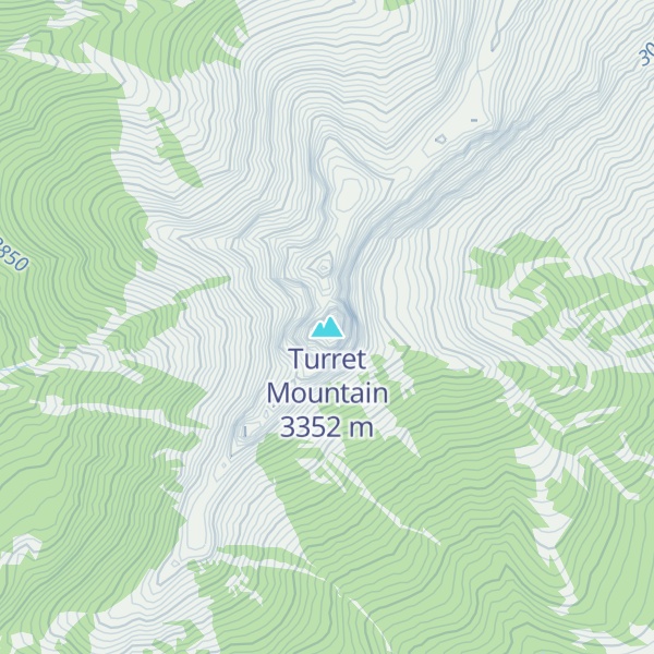 Map of Turret Mountain