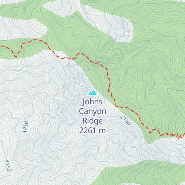 Map of Johns Canyon Ridge