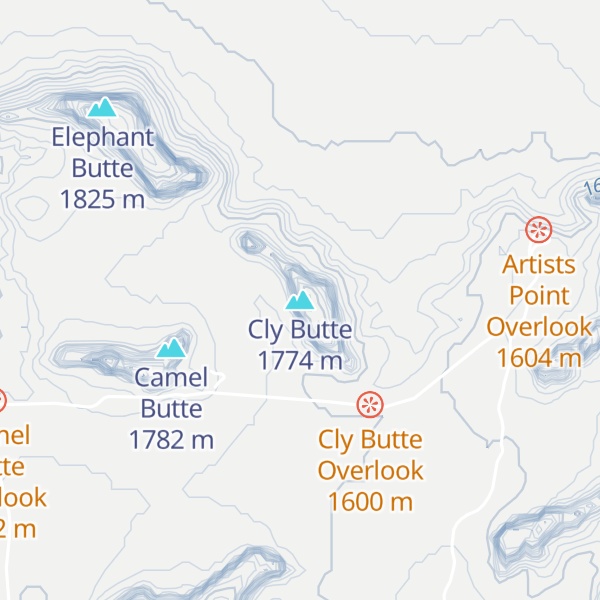 Map of Cly Butte