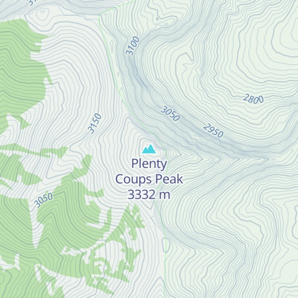Map of Plenty Coups Peak