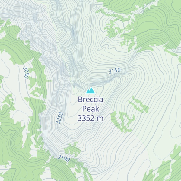 Map of Breccia Peak