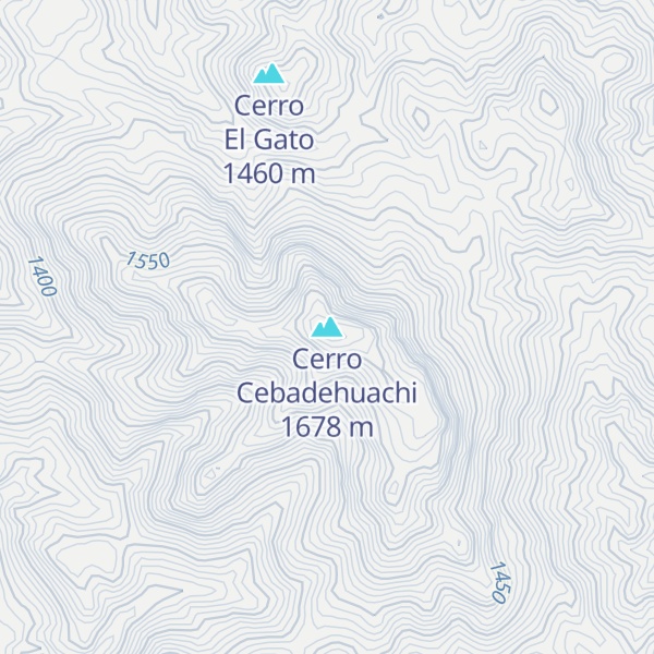 Map of Cerro Cebadehuachi