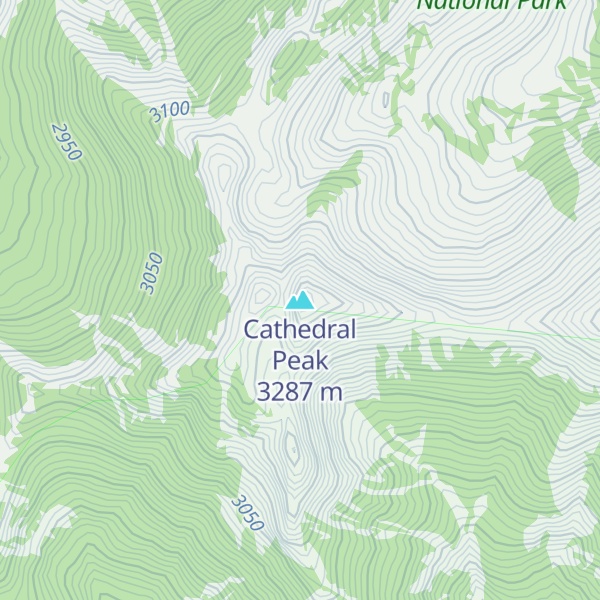 Map of Cathedral Peak