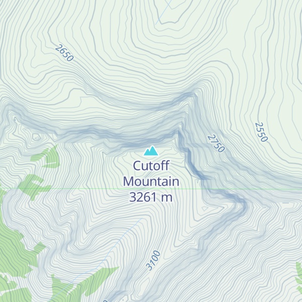 Map of Cutoff Mountain
