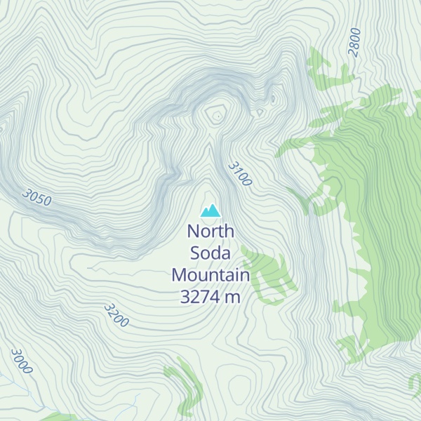 Map of North Soda Mountain
