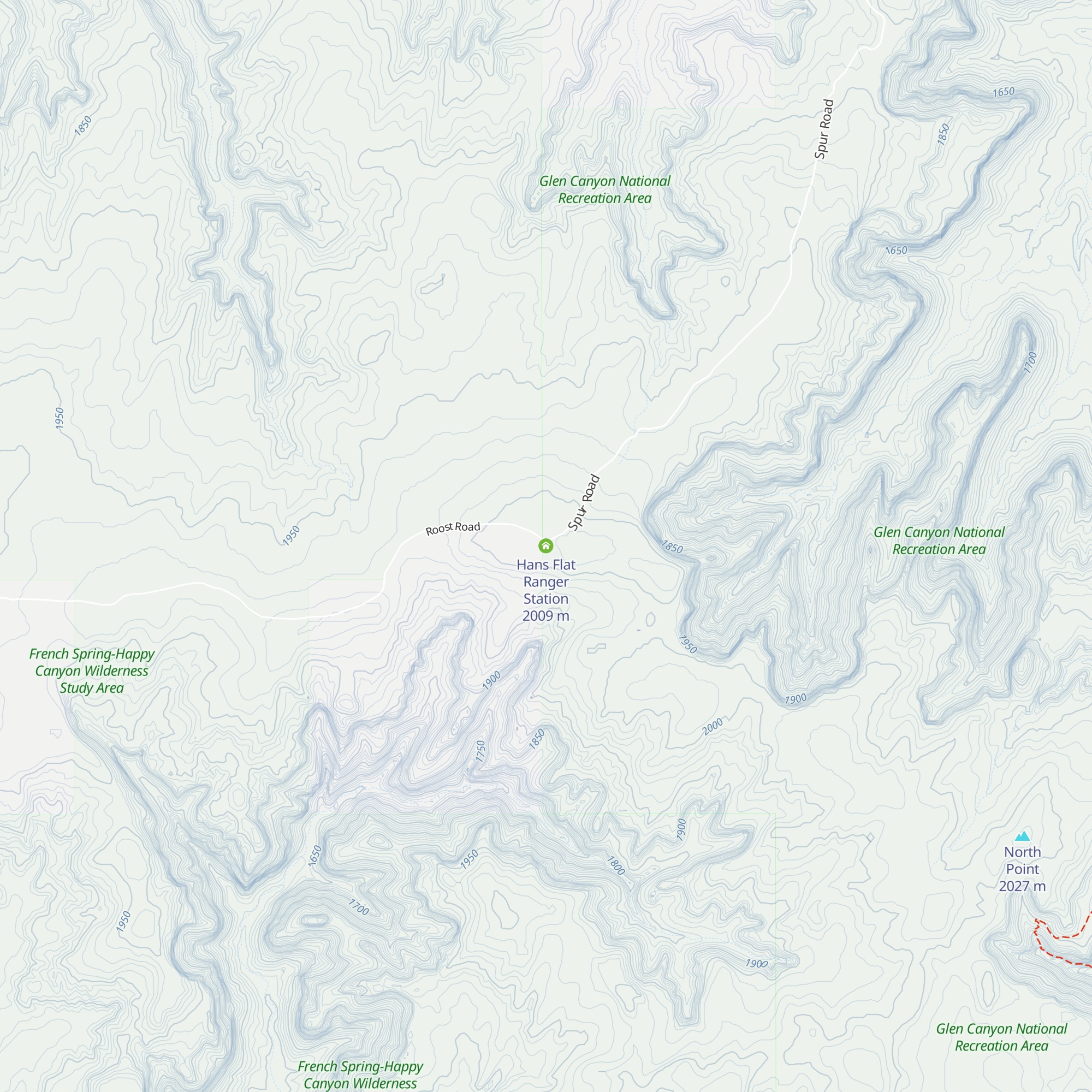 Hans Flat Ranger Station map