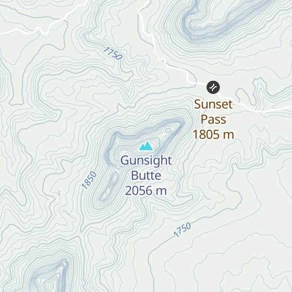 Map of Gunsight Butte