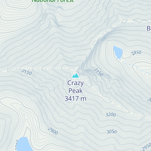 Map of Crazy Peak