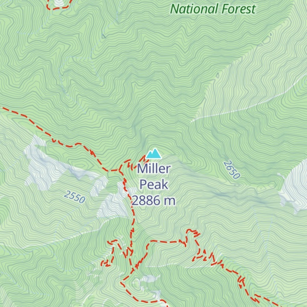Map of Miller Peak