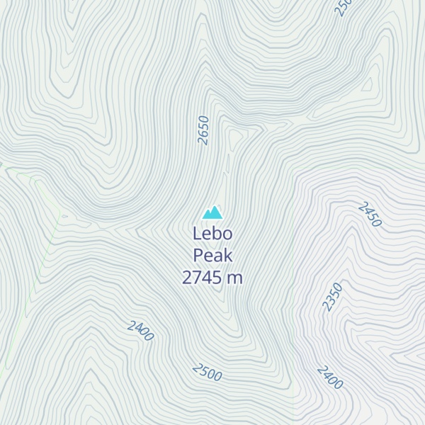 Map of Lebo Peak