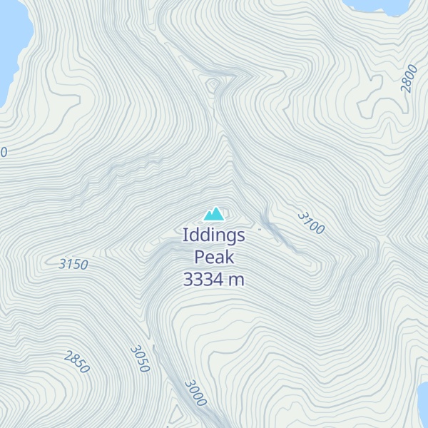 Map of Iddings Peak