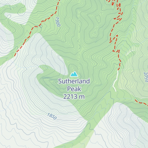 Map of Sutherland Peak