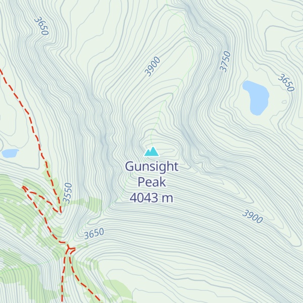Map of Gunsight Peak