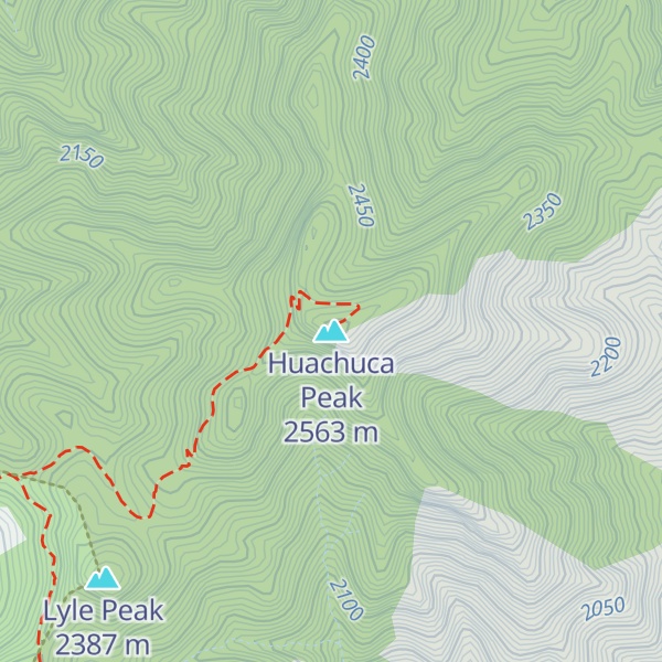 Map of Huachuca Peak