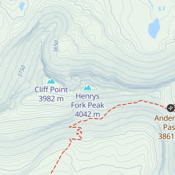 Map of Henrys Fork Peak