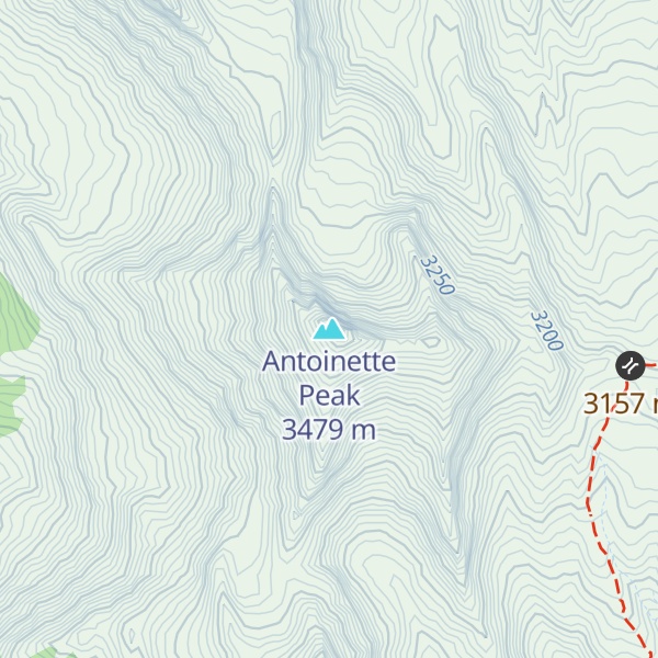 Map of Antoinette Peak