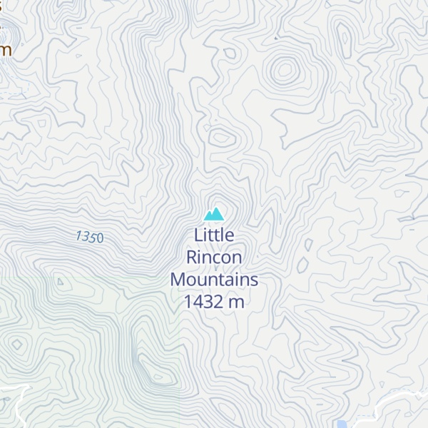 Map of Little Rincon Mountains