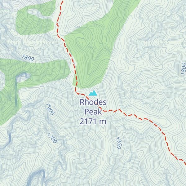 Map of Rhodes Peak