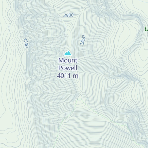 Map of Mount Powell-Middle Peak