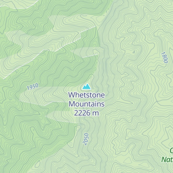 Map of Whetstone Mountains