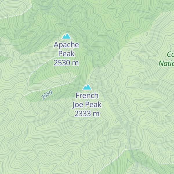 Map of French Joe Peak